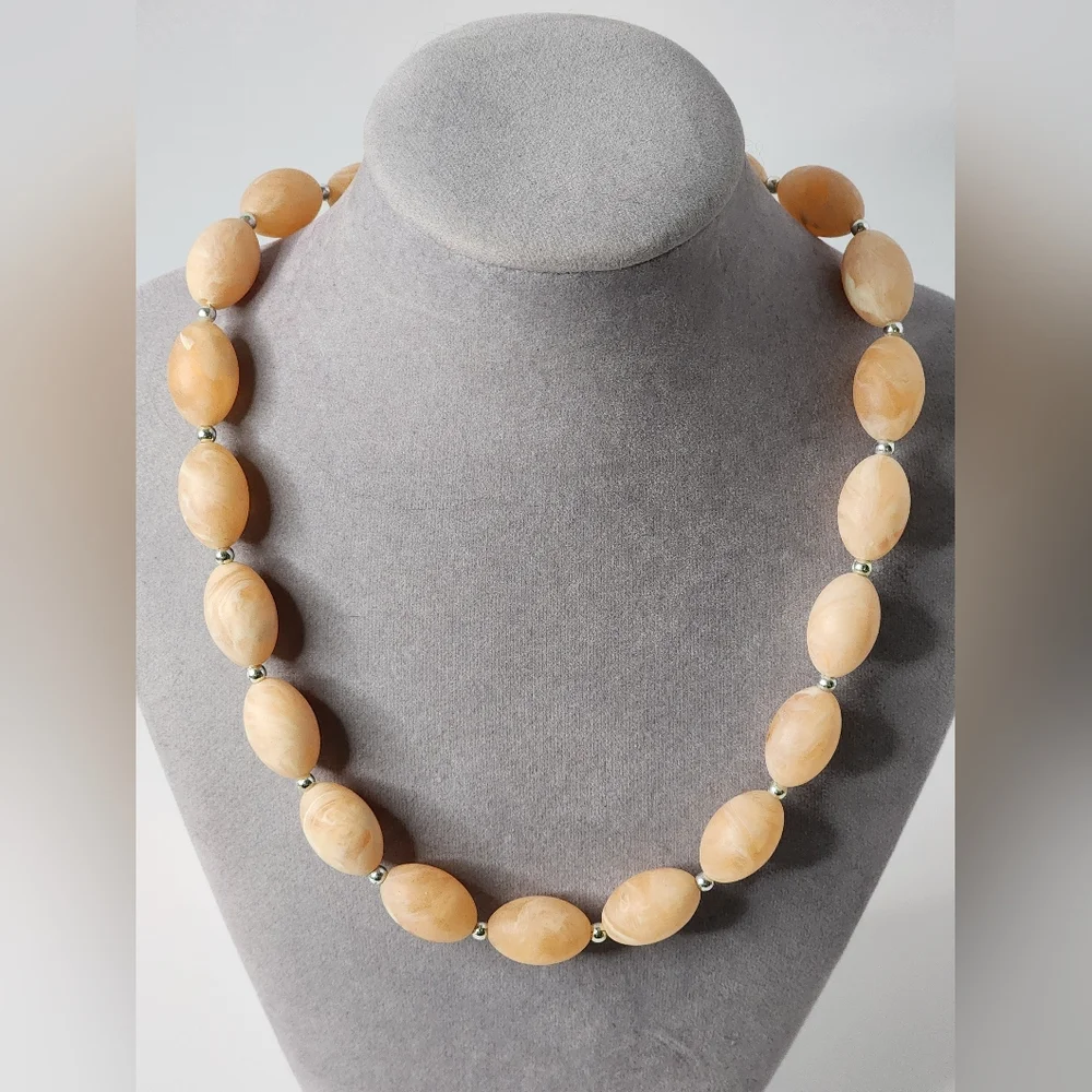 Vintage Peach Lucite Necklace